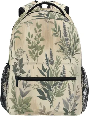 Golden Herbs Fabric Backpack Laptop Backpack Casual Daypack with Name Tag for Men Women, Fits 15" Laptop