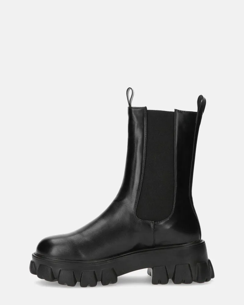 GREET - stivaletto platform in ecopelle nera