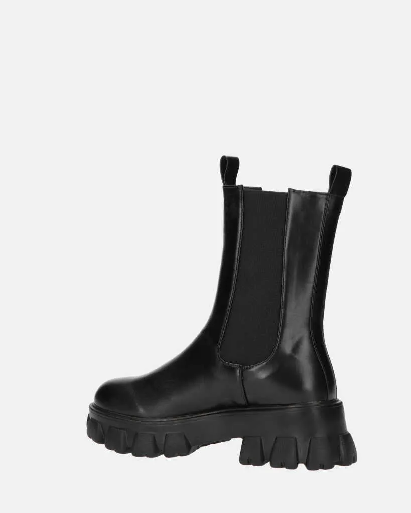 GREET - stivaletto platform in ecopelle nera