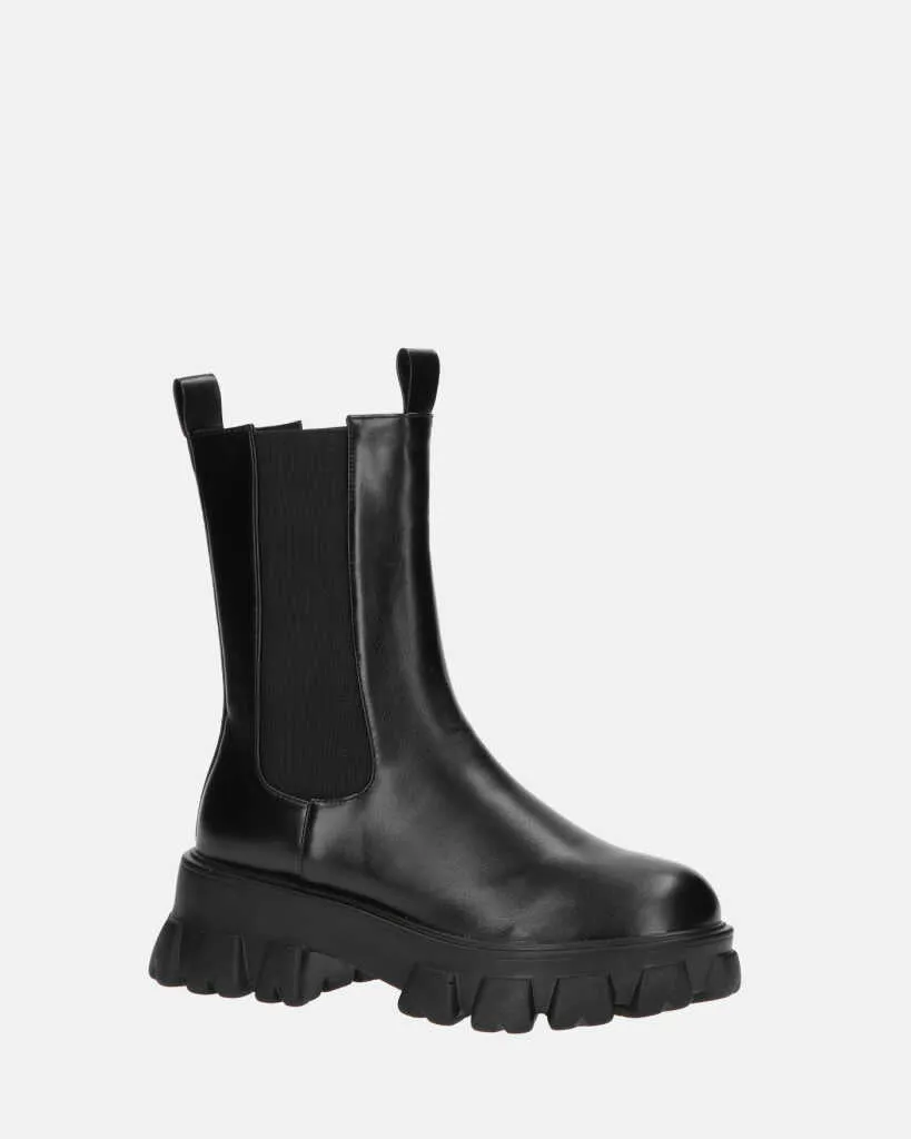 GREET - stivaletto platform in ecopelle nera