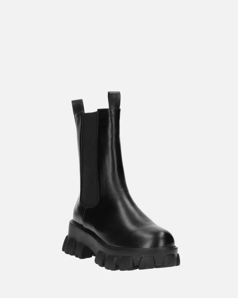 GREET - stivaletto platform in ecopelle nera