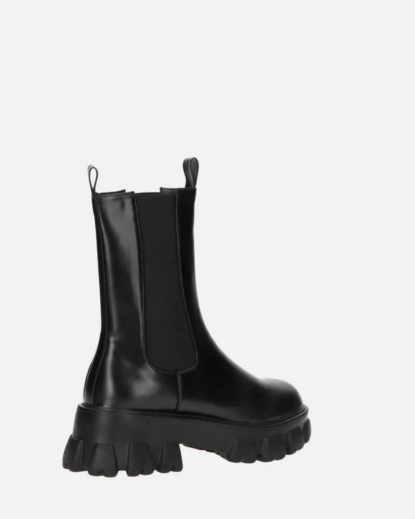 GREET - stivaletto platform in ecopelle nera