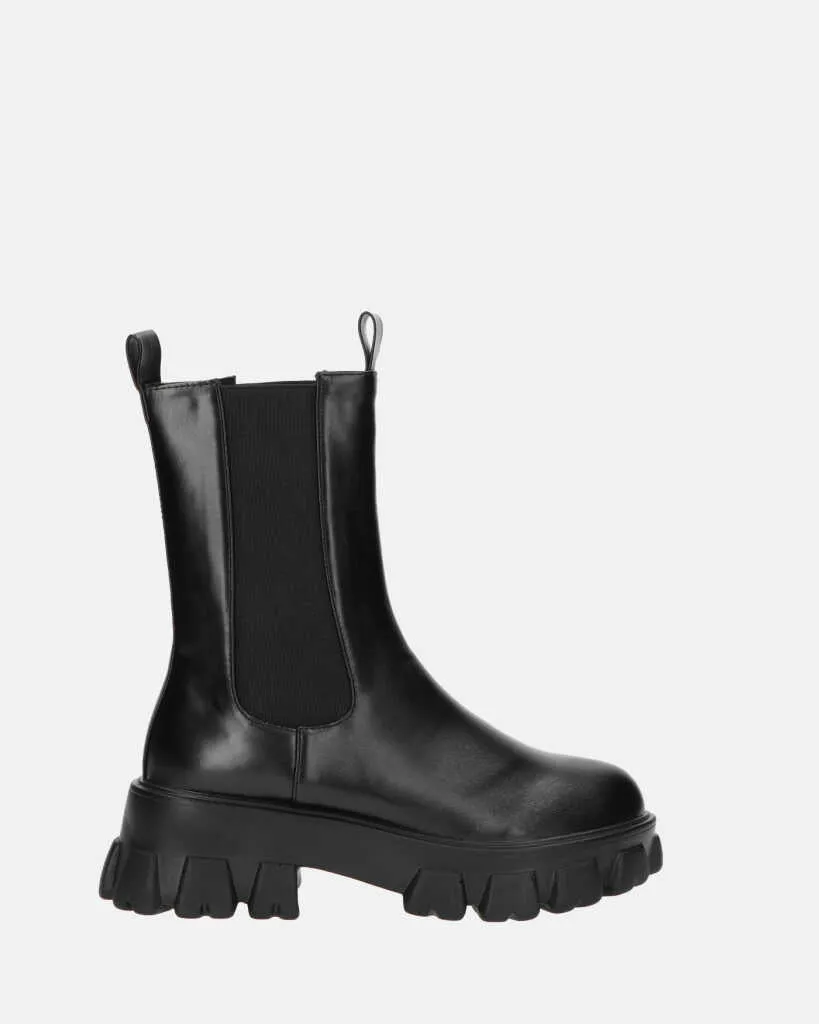 GREET - stivaletto platform in ecopelle nera
