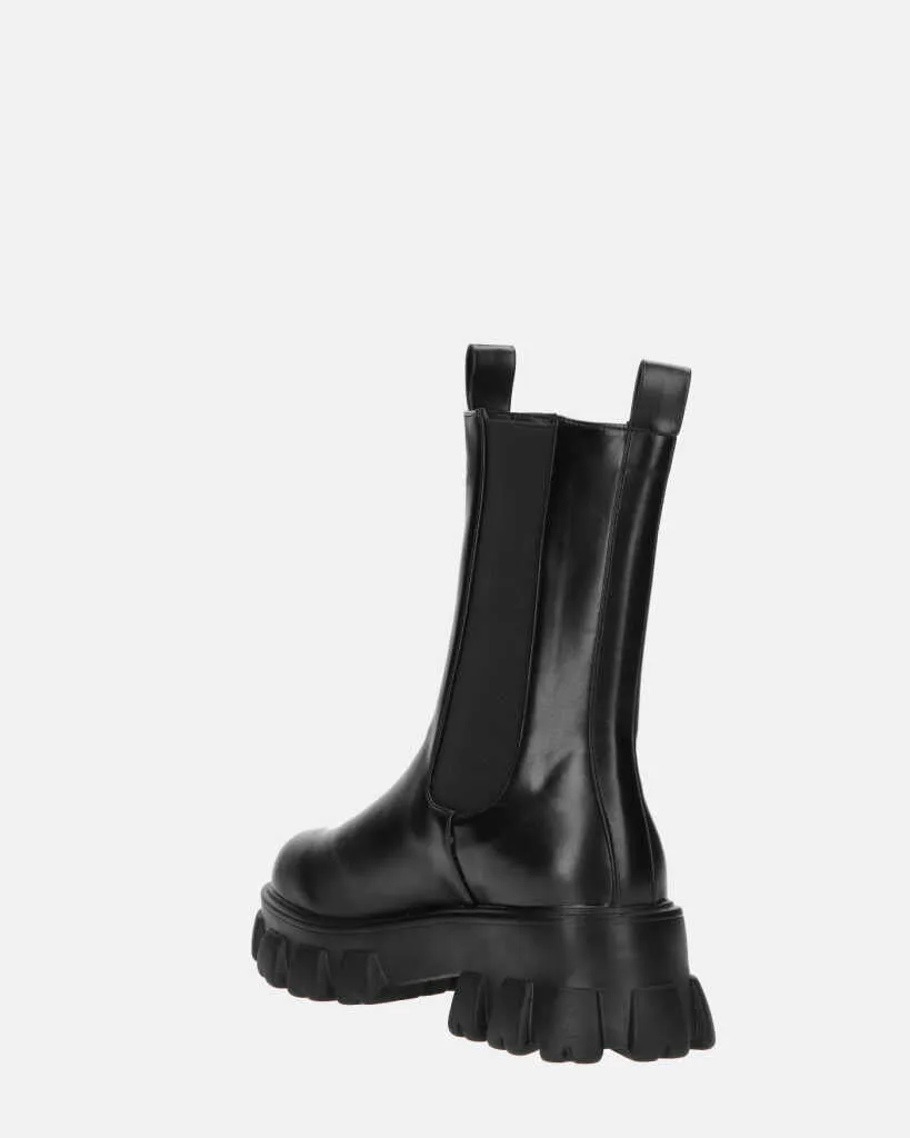 GREET - stivaletto platform in ecopelle nera