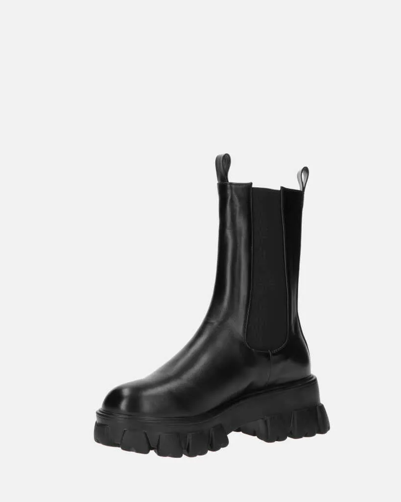 GREET - stivaletto platform in ecopelle nera