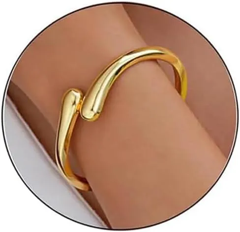 GYRMMUE Chunky Gold Bangle Bracelets for Women,Vintage 14K Gold Plated Twist Cuff Bracelet Geometric Irregular Stackable Bracelet Jewelry