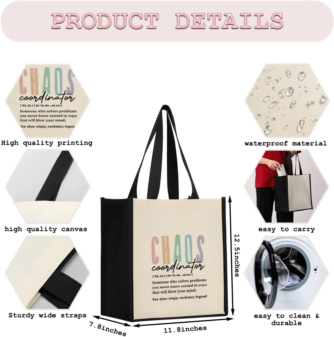 Hanamiya Na Thank You Gifts Chaos Coordinator Work Bestie Waterproof Tote Bag Soul Sister Sunshine Religious Teacher Gifts