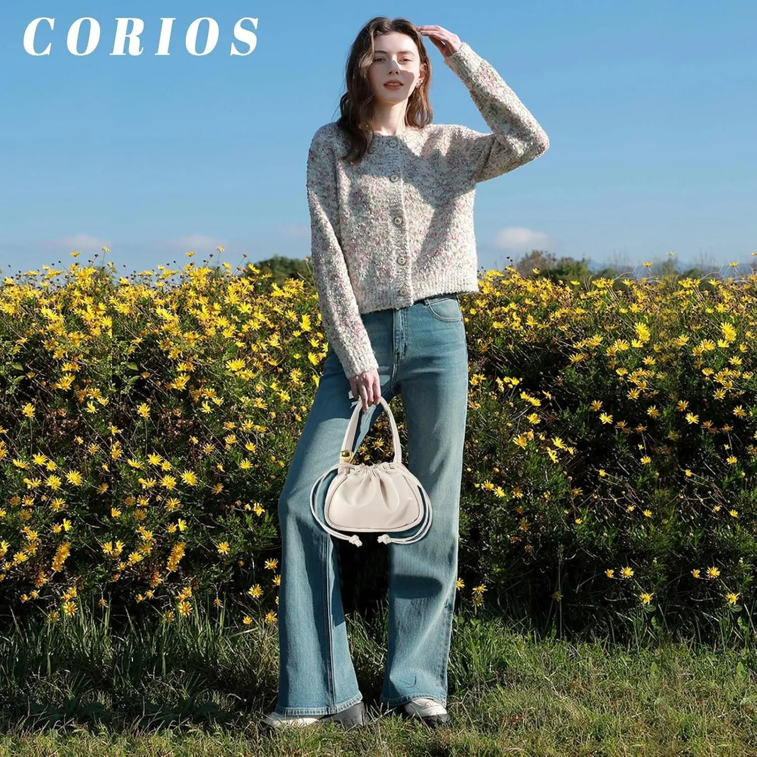 Handbag for Women PU Leather Crossbody Shoulder Small Satchel Fashion Top-handle Elegant Drawstring Bucket Tote
