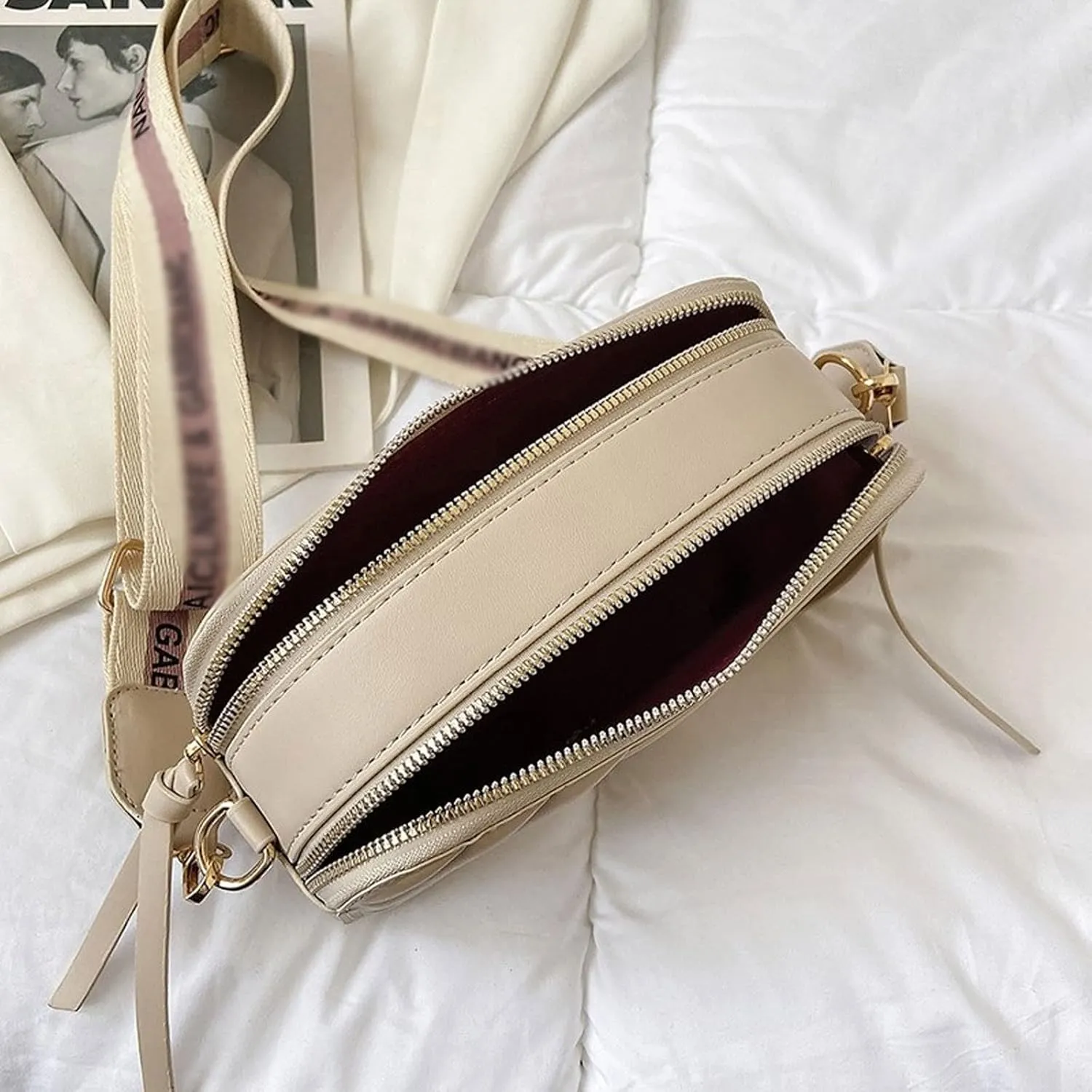 Handbags Shoulder Bags Vintage Women Crossbody Bag Soft PU Leather Luxury Handbags Women Bags Designer Female Small Mess (Black)