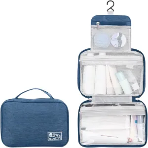 Hanging Travel Toiletry Kit,10 X 6.5 Inch Big Makeup Bag,Portable Foldable Large Capacity Toiletries Travel Bag with Compartment,Waterproof Travel Cosmetic Bag,Travel Accessories