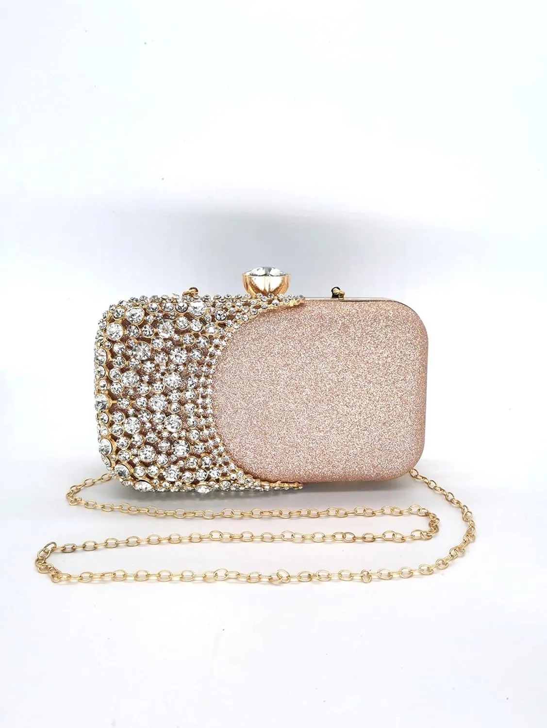 HUFFA Women Diamond Evening Clutch Bags Women Purse Banquet Wallets Wedding Dinner Bags Clutch Bags (Color : Champagne, Size : 20CM)