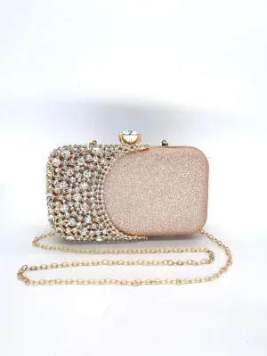 HUFFA Women Diamond Evening Clutch Bags Women Purse Banquet Wallets Wedding Dinner Bags Clutch Bags (Color : Champagne, Size : 20CM)