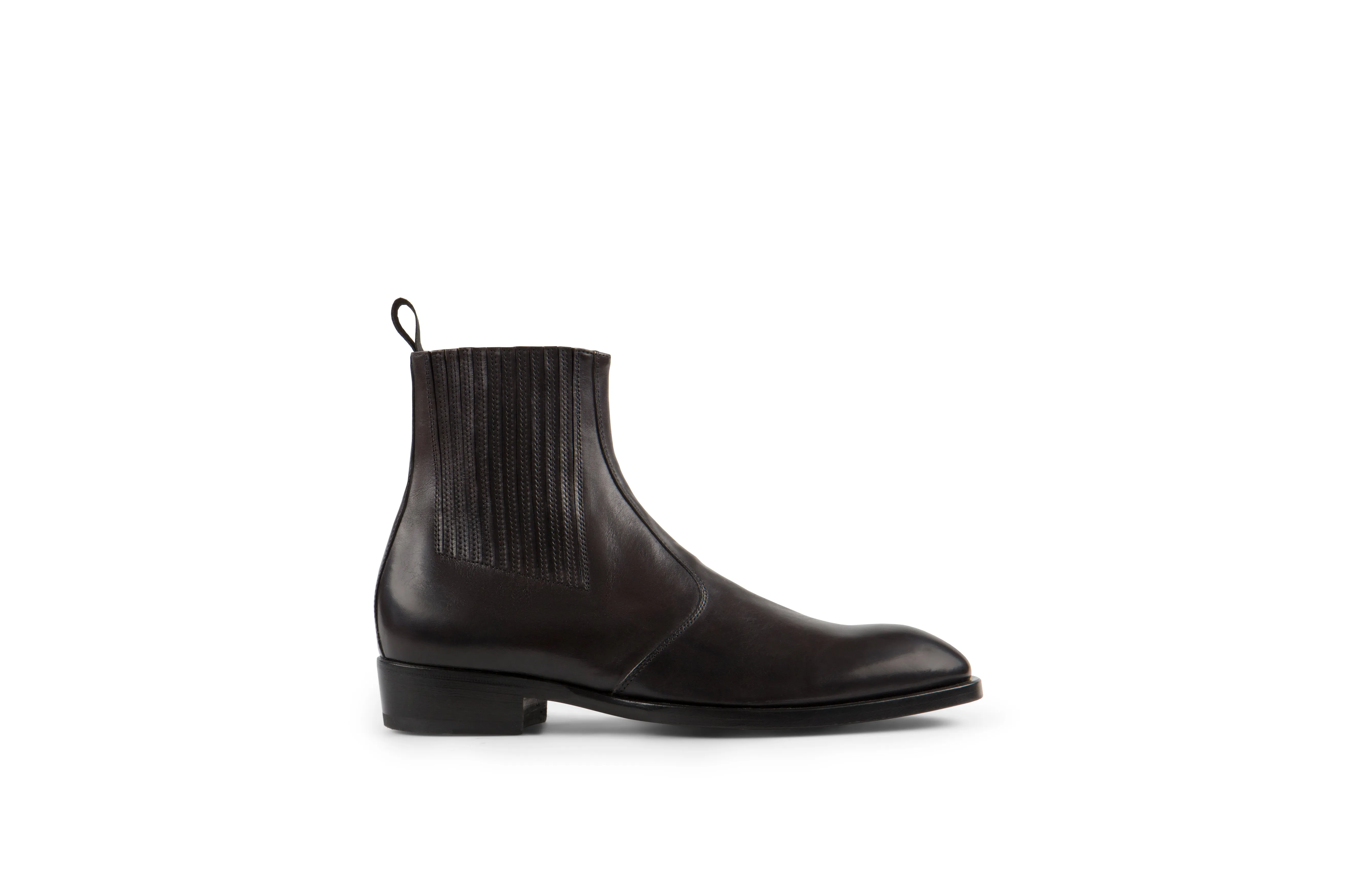 Jay Black Soft Cordovan Leather Chelsea Boots