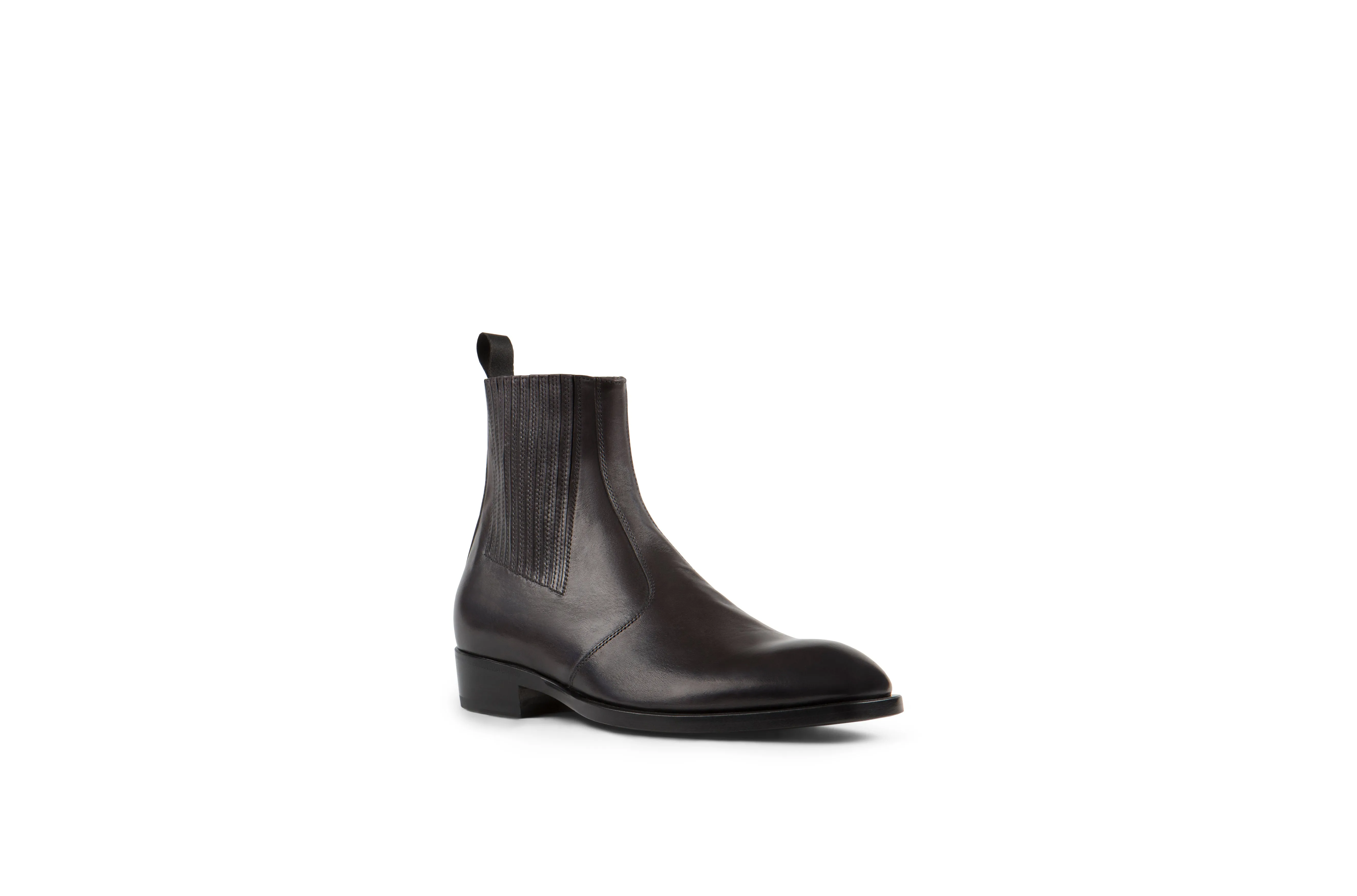 Jay Black Soft Cordovan Leather Chelsea Boots