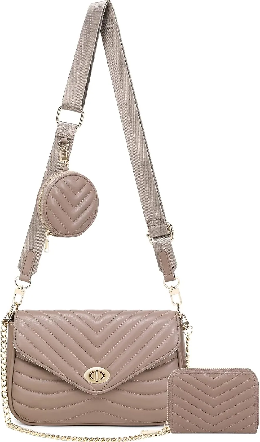 JEEHAN Quilted Crossbody Bags for women Designer Shoulder Handbags Small Purse