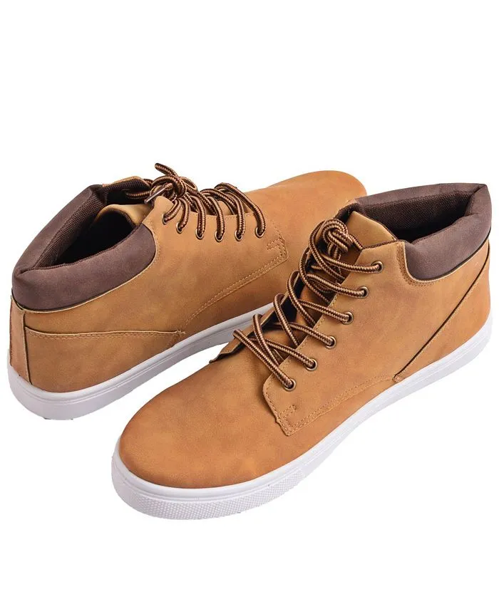 Keith Men's High Top Fashion Sneakers Casual Lace Up Shoes Alpine Swiss boots, brown/beige