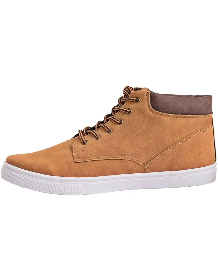 Keith Men's High Top Fashion Sneakers Casual Lace Up Shoes Alpine Swiss boots, brown/beige