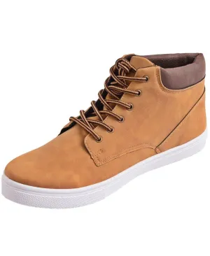 Keith Men's High Top Fashion Sneakers Casual Lace Up Shoes Alpine Swiss boots, brown/beige