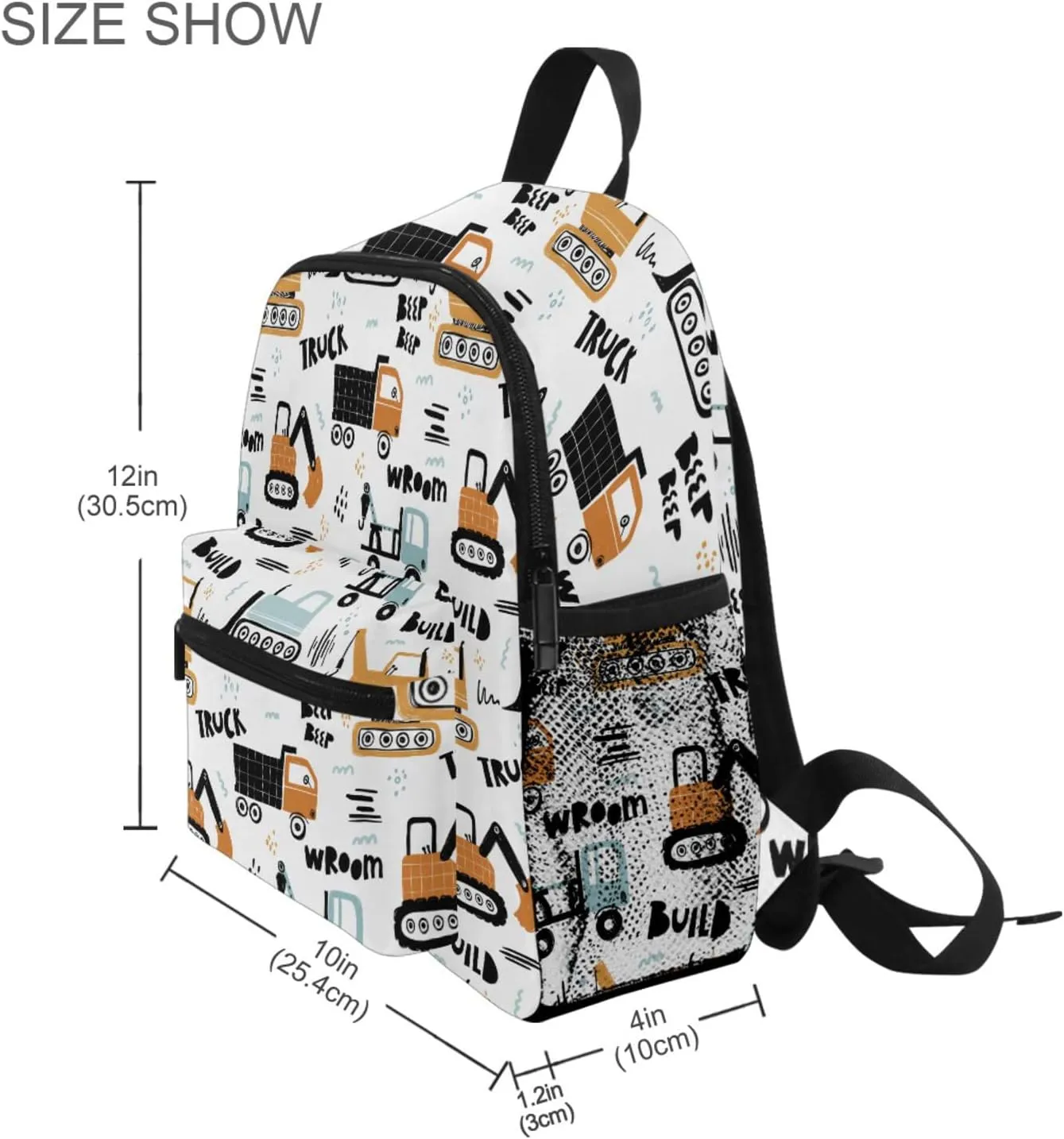 Kid's Toddler Backpack Cartoon Cute Tractor Cars Transport Schoolbag for Cute Boys Girls, Daycare School Children Kindergarten Bag Preschool Nursery Travel Purse Bag