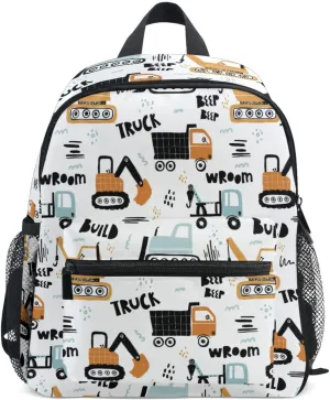 Kid's Toddler Backpack Cartoon Cute Tractor Cars Transport Schoolbag for Cute Boys Girls, Daycare School Children Kindergarten Bag Preschool Nursery Travel Purse Bag