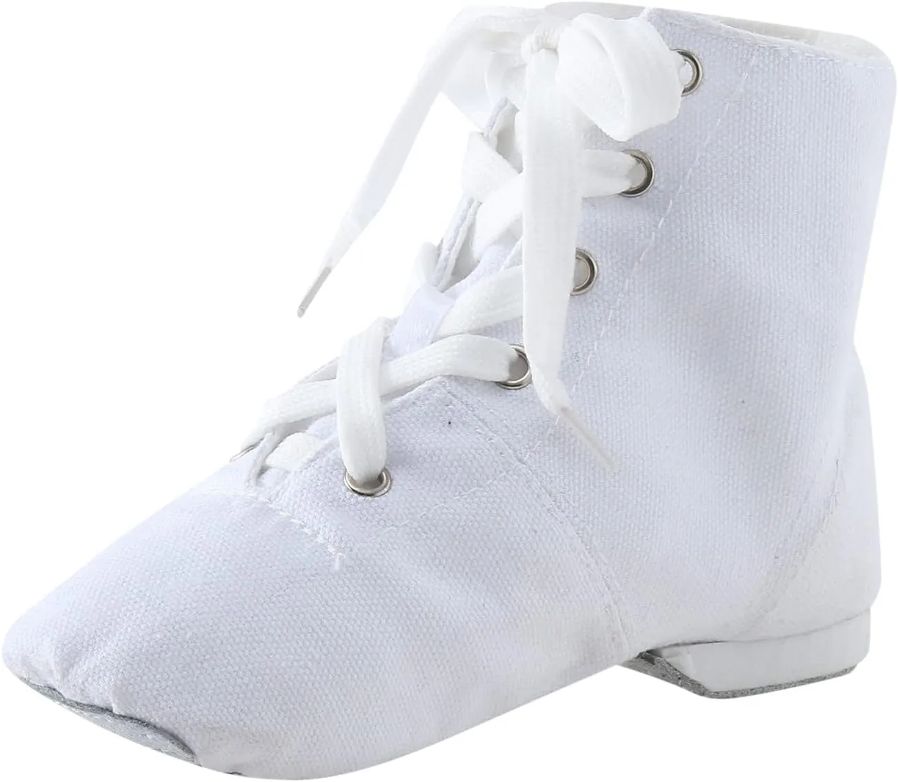 Lace Up Black Jazz Shoes Dance Boots for Girls High Top Canvas Dancing Shoes Split Sole Over Ankle Jazz Boots