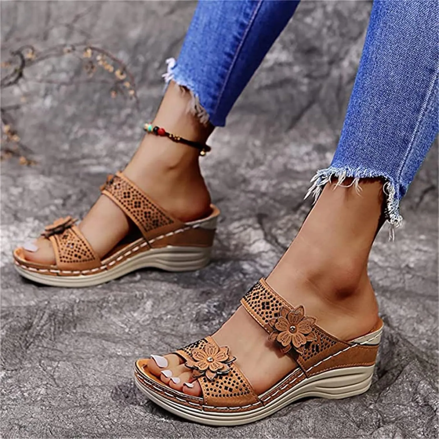 Ladmiple Orthopedic Sandals For Women Wide Width Arch Support Slides Slippers Comfort Dressy Summer Orthotic Flip Flops