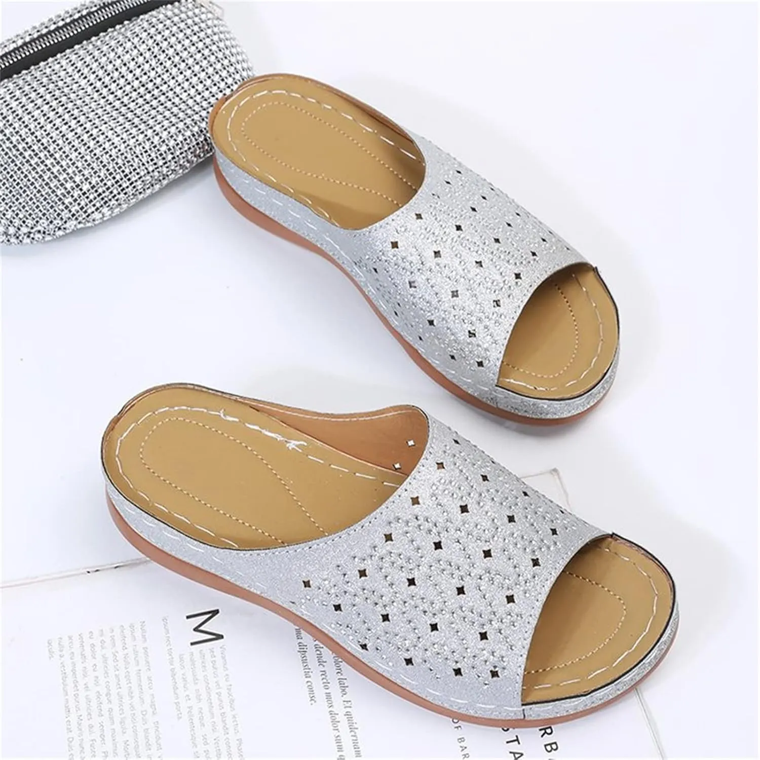 Ladmiple Sandals Women Dressy Summer Wedge Orthotic Slides Comfortable Orthopedic Walking Flip Flops with Arch Support 2024