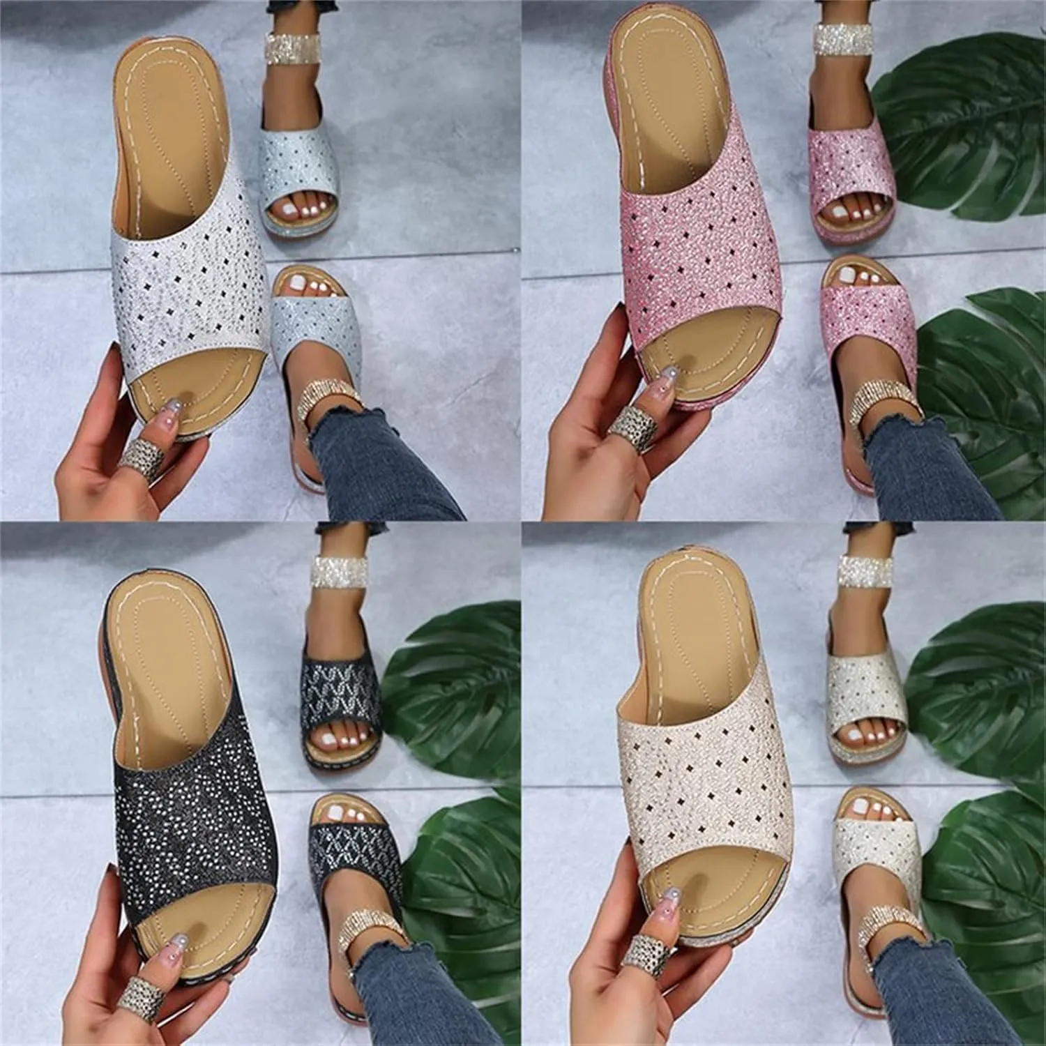 Ladmiple Sandals Women Fashion Dressy Summer Casual Arch Support Orthopedic Flip Flops Soft Comfortable Orthotic Slides 2024