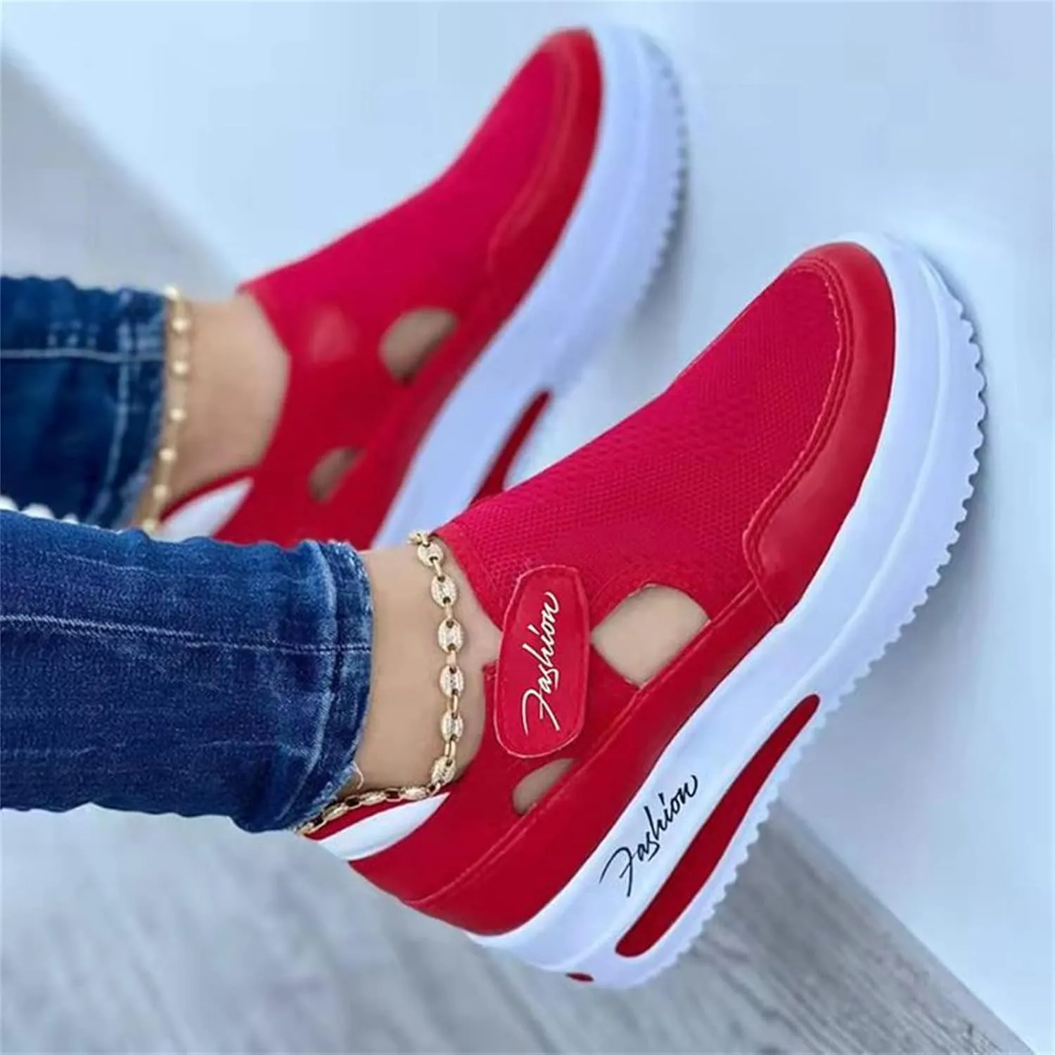 Ladmiple Sneakers For Women Walking Shoes Slip On Comfort Dressy Casual Summer Fashion Non Slip Platform Flats Loafers