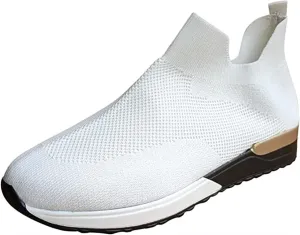 Ladmiple Walking Shoes Women Comfort Slip On Sneakers Breathable Lightweight Non Slip Mesh Gym Running Workout Shoes