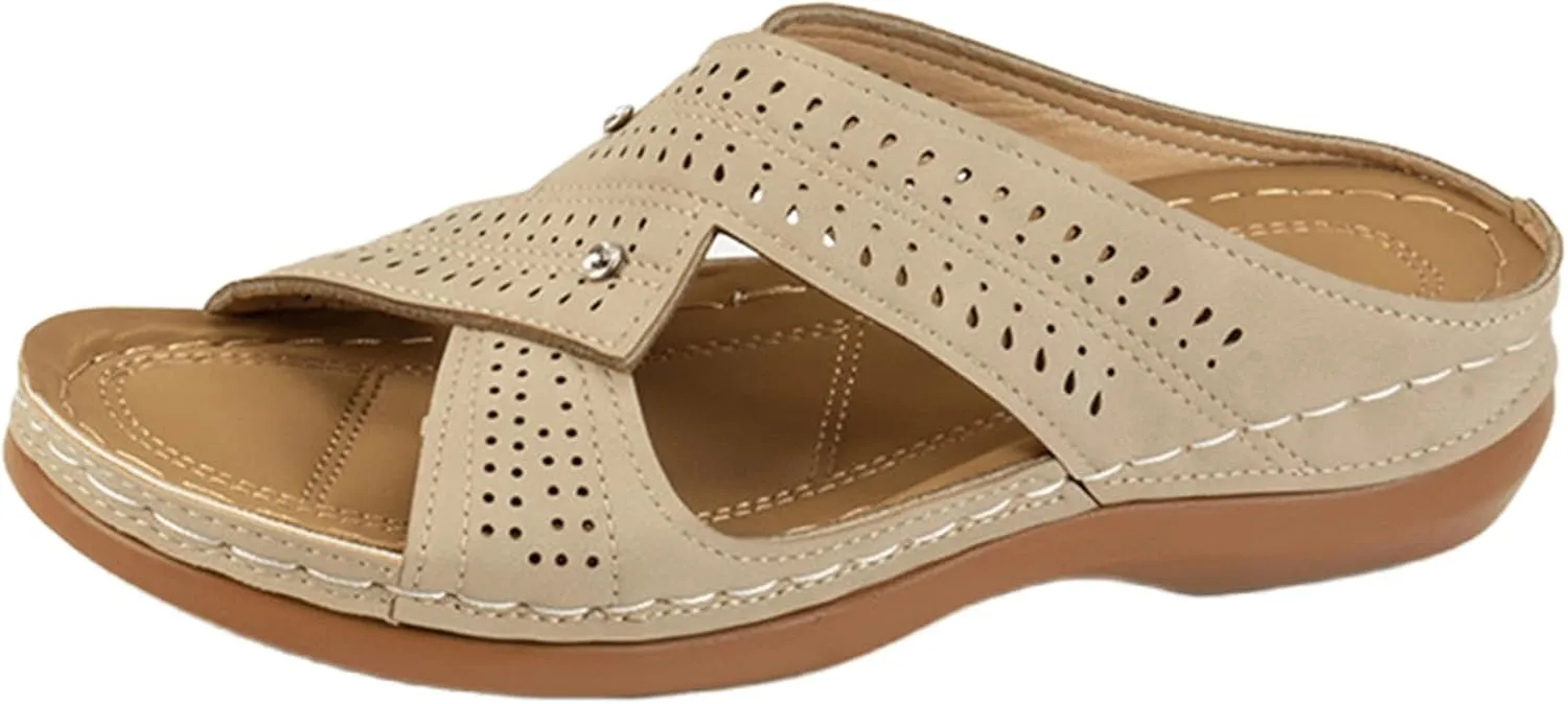 Ladmiple Womens Sandals Dressy Casual Comfortable Arch Support Orthopedic Flip Flops Soft Summer Beach Shoes Orthotic Slides