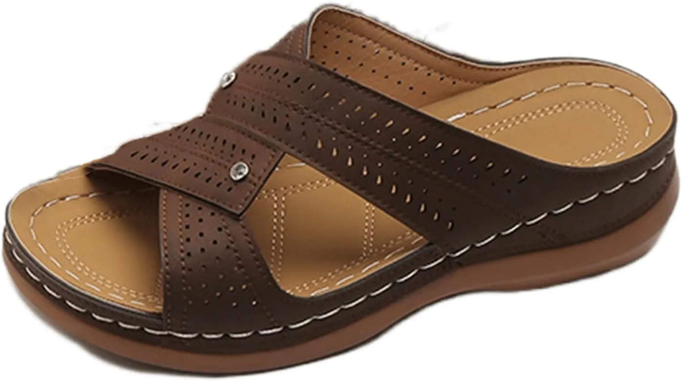 Ladmiple Womens Sandals Dressy Casual Comfortable Arch Support Orthopedic Flip Flops Soft Summer Beach Shoes Orthotic Slides