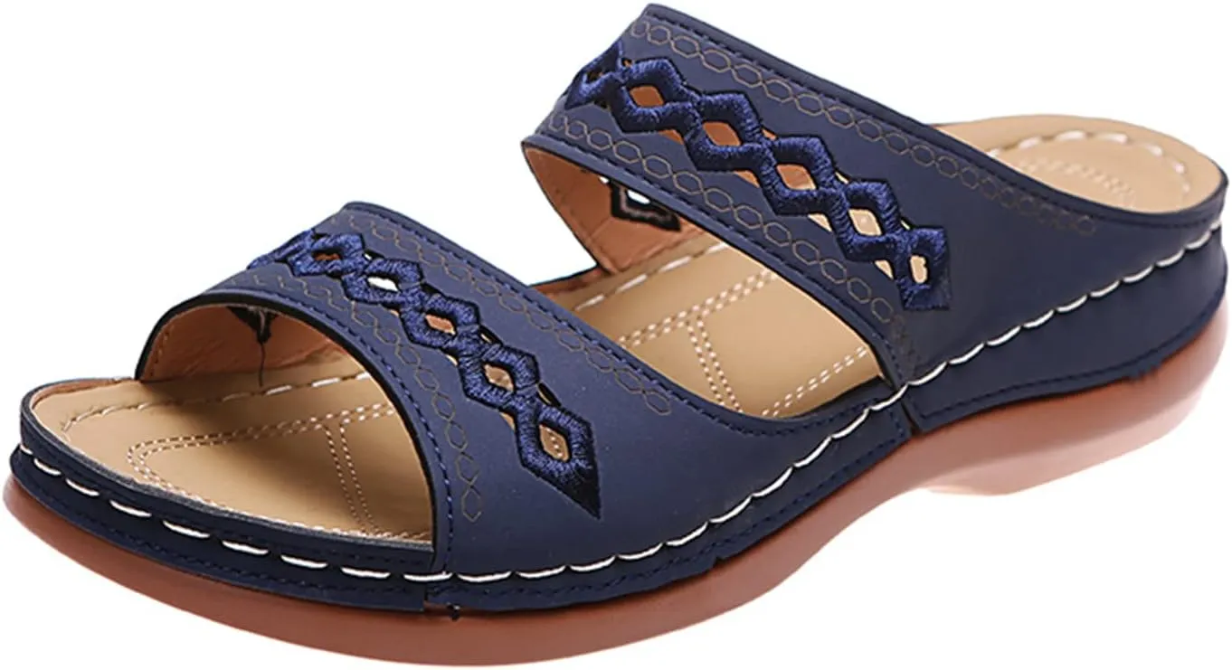Ladmiple Womens Sandals Dressy Comfortable Arch Support Orthopedic Flip Flops Summer Casual Walking Orthotic Slides 2024