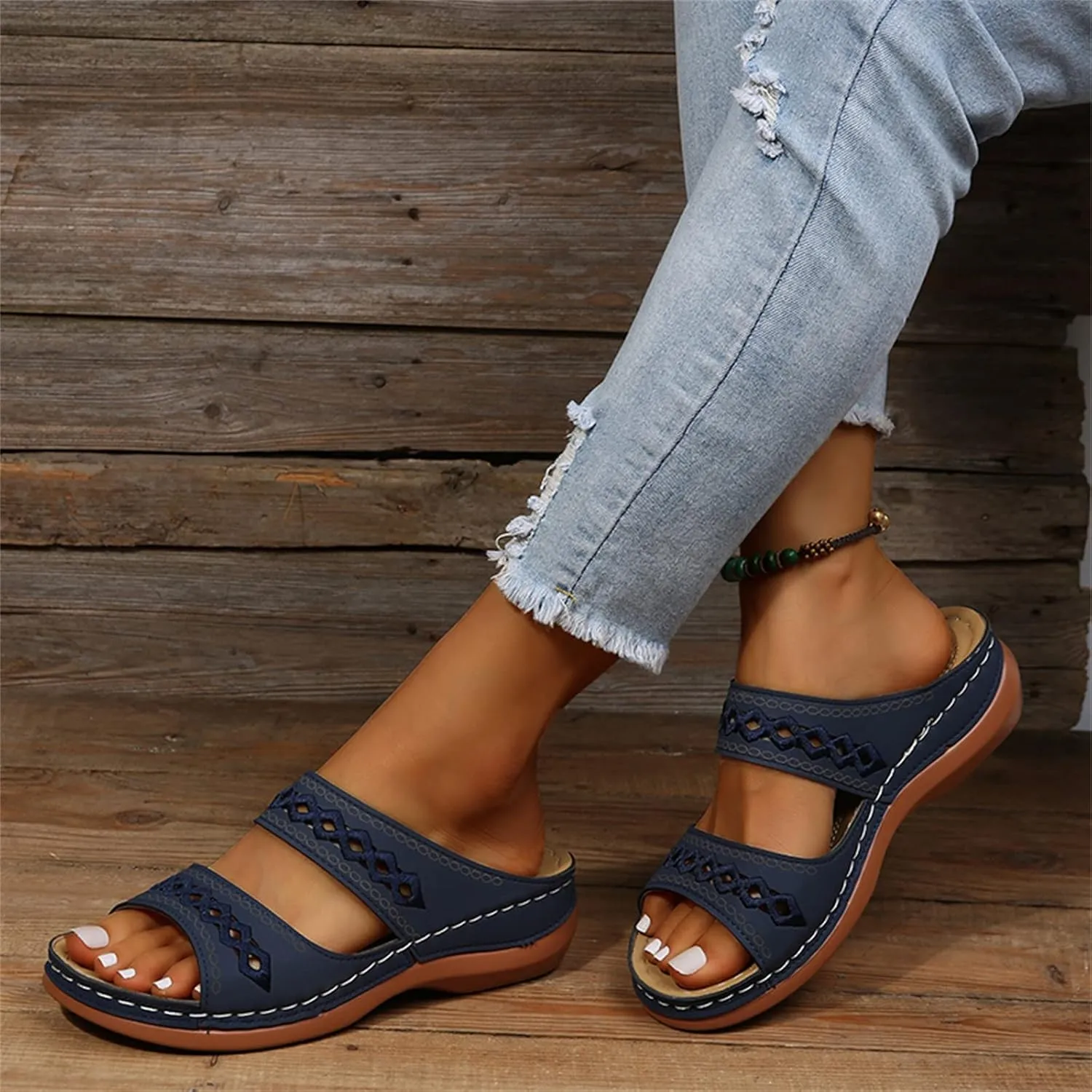 Ladmiple Womens Sandals Dressy Comfortable Arch Support Orthopedic Flip Flops Summer Casual Walking Orthotic Slides 2024