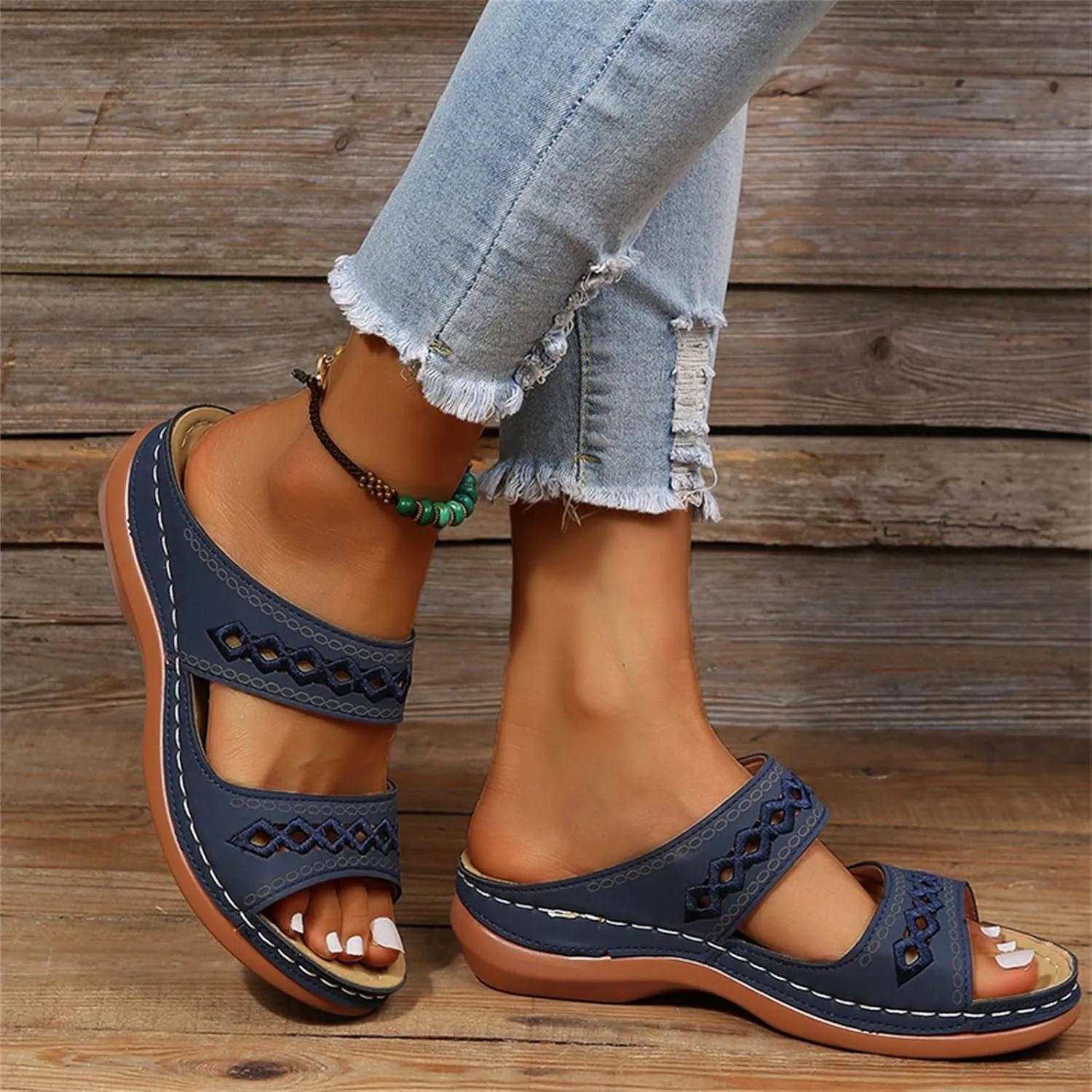 Ladmiple Womens Sandals Dressy Comfortable Arch Support Orthopedic Flip Flops Summer Casual Walking Orthotic Slides 2024