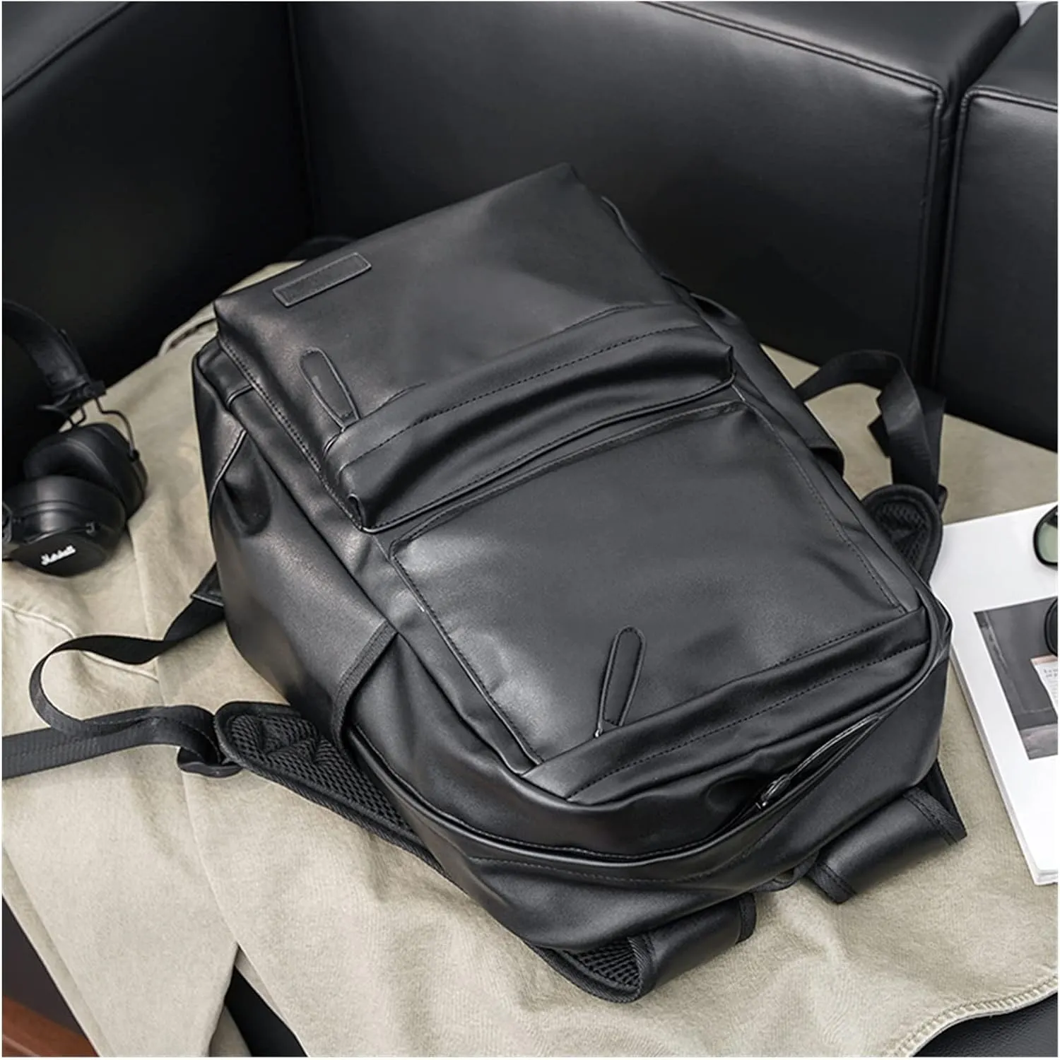 Large-Capacity Backpack for Men Fashion Style Backpack Men Soft Leather Laptop Backpack Casual Travel Bag for Men