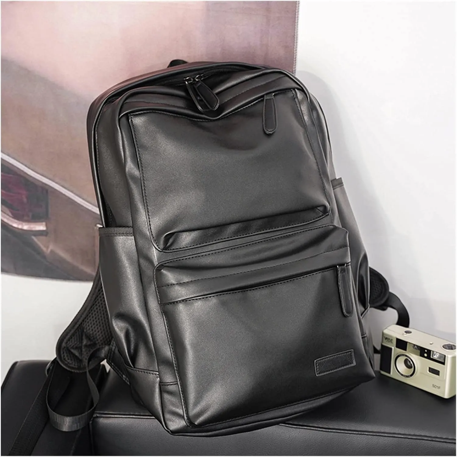 Large-Capacity Backpack for Men Fashion Style Backpack Men Soft Leather Laptop Backpack Casual Travel Bag for Men