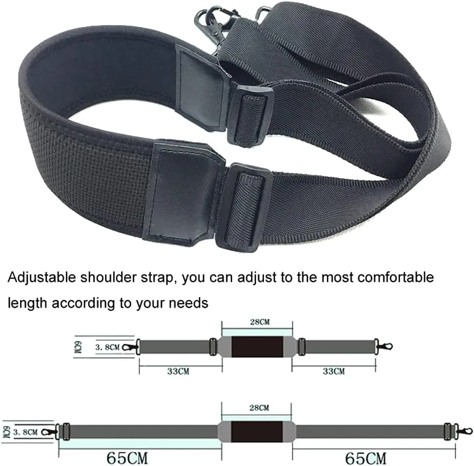 lasenersm 1 Piece Neoprene Camera Strap Nylon Adjustable Bag Replacement Shoulder Strap with Soft Neoprene Pad Adjustable Shoulder Strap Replacement for Laptop Camera Tool Crossbody Bags, Black