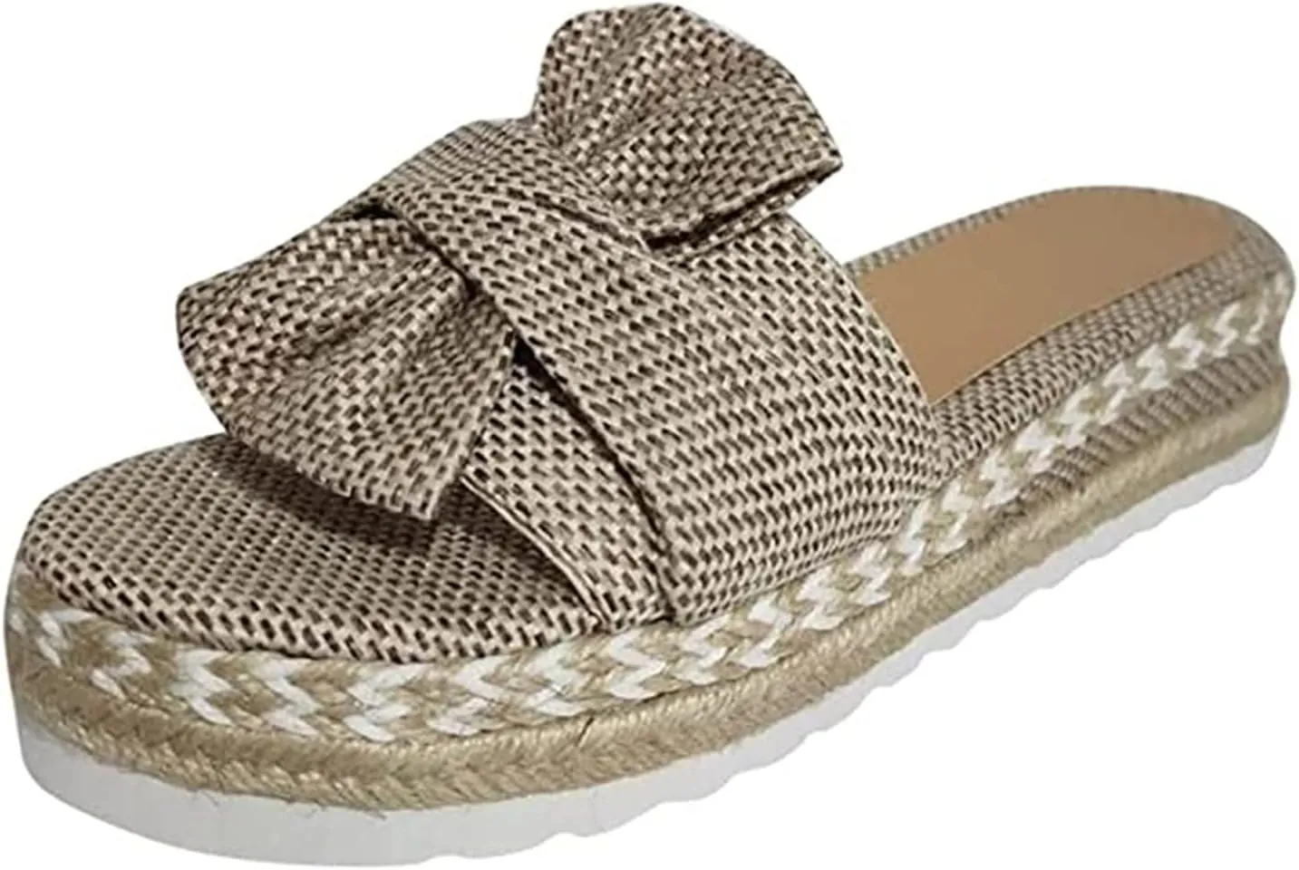 Lausiuoe Sandals For Women Dressy Summer Platform Espadrille Wedge Sandal Open Toe Bowknot Comfortable Flatform Sandals
