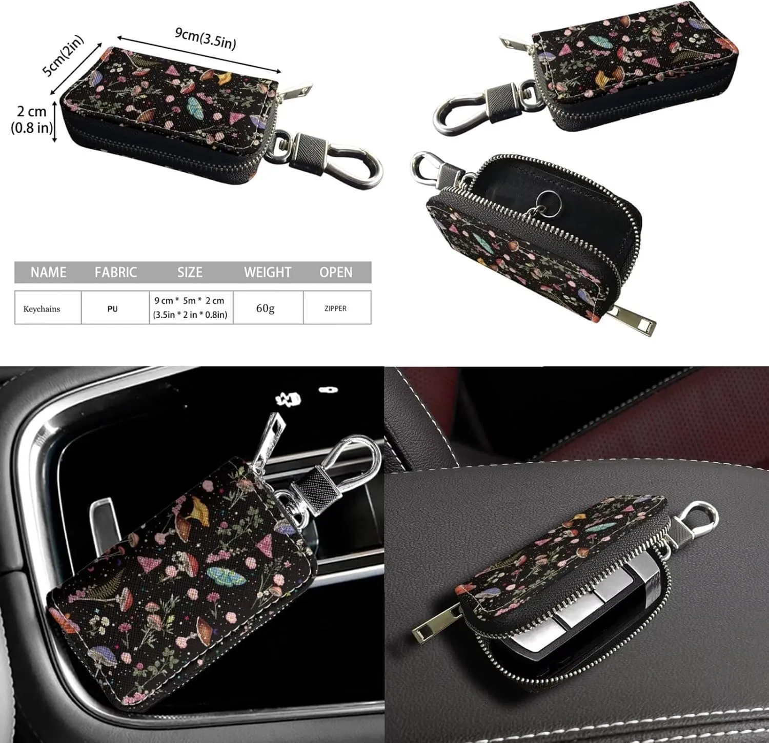 Leather Bucket Bag Set for Women Shoulder Bag with Car Key Case 2 Pcs Crossbody Bag with Detachable Strap