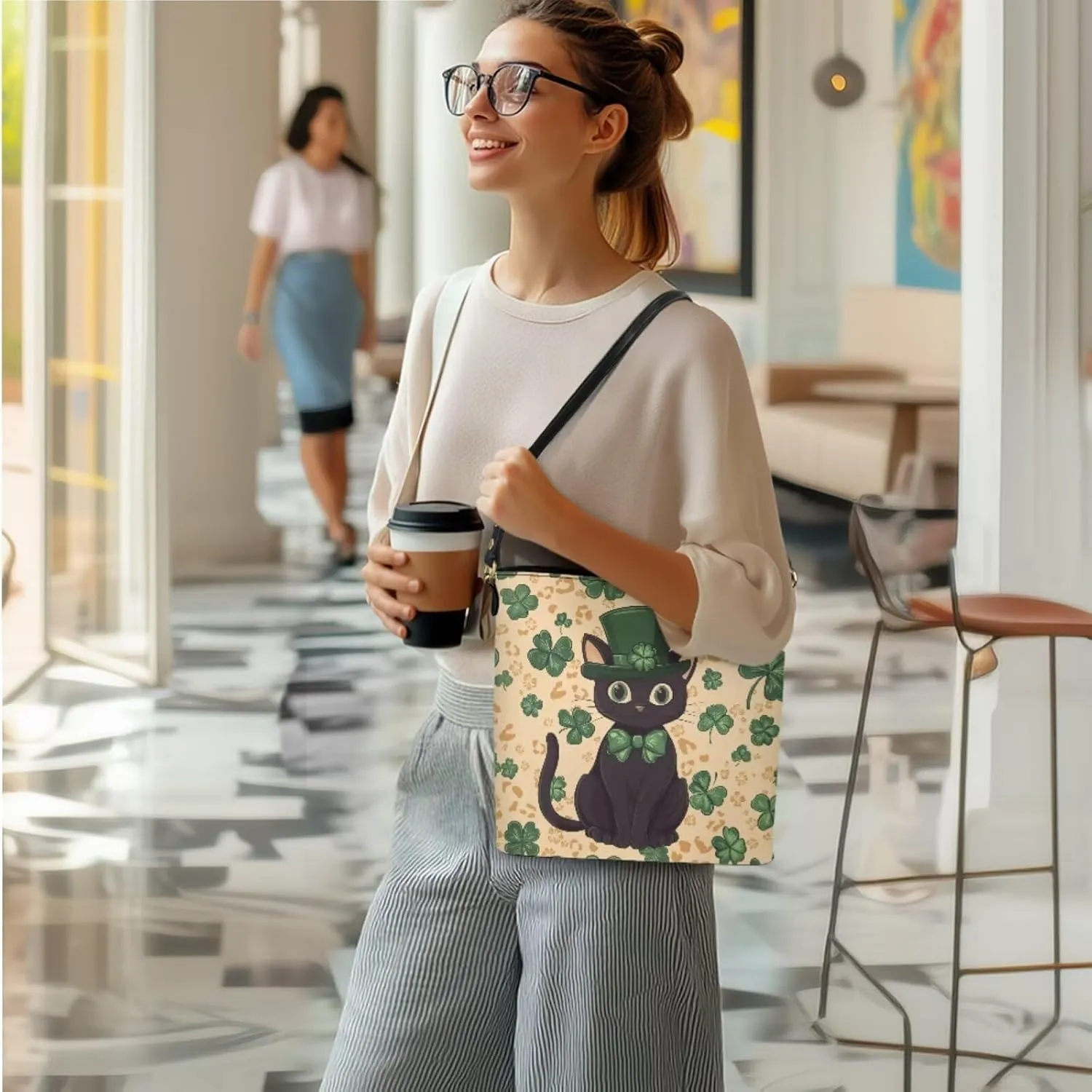 Leather Shoulder Bag for Women Saddle Satchel Matched Wallet Set of 3