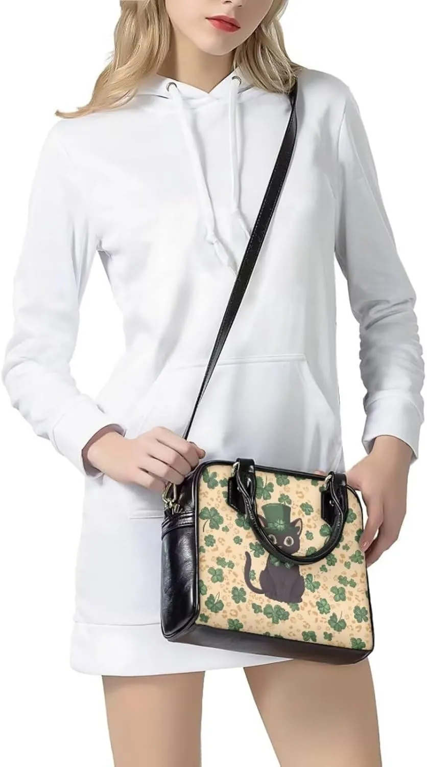 Leather Shoulder Bag for Women Saddle Satchel Matched Wallet Set of 3