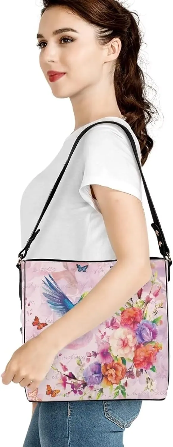 Leather Tote Bag for Women Bucket Bag Tote Purse Shoulder Bag Work Tote Bag with Multiple Inner Pockets