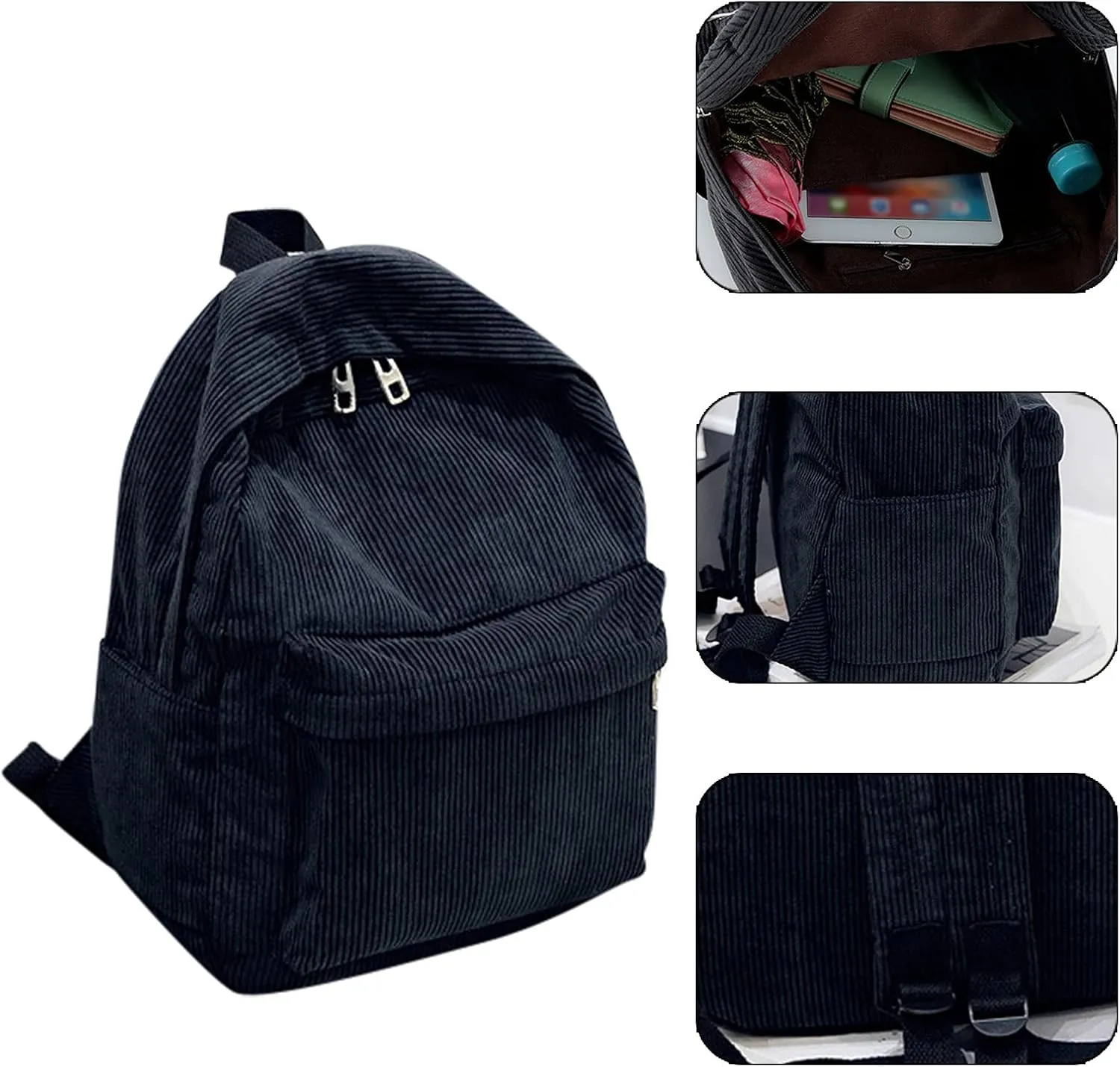 Leather Travel Backpack for Women Soft Leather Backpacks Travel Bags Cute Tote Day Packs Lightweight for Women(Black)