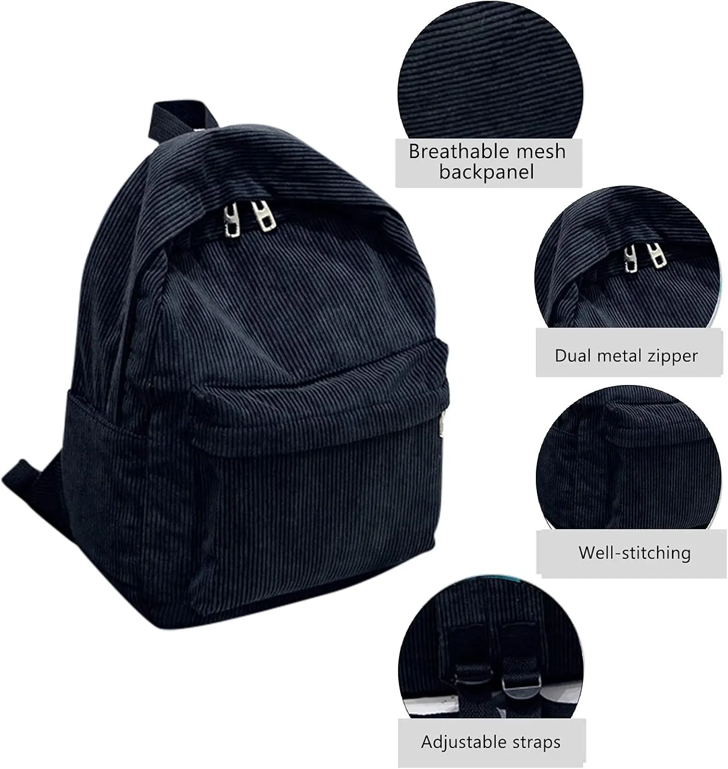 Leather Travel Backpack for Women Soft Leather Backpacks Travel Bags Cute Tote Day Packs Lightweight for Women(Black)