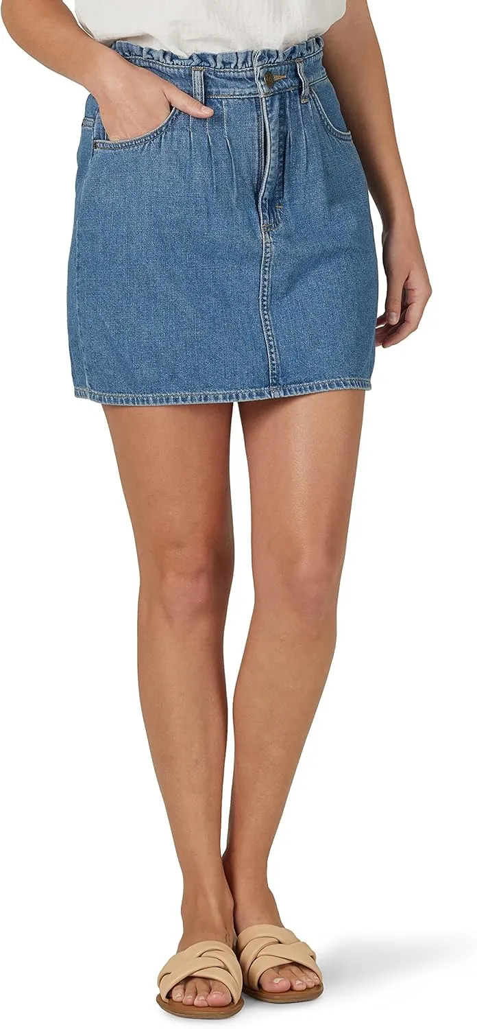 Lee Women's High-Rise Paperbag Mini Jean Skirt