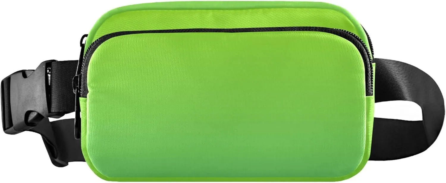 Lemon Green Emerald Gradient Fanny Pack for Women Waterproof Belt Bag Hip Pack Cute Crossbody Waist Pack