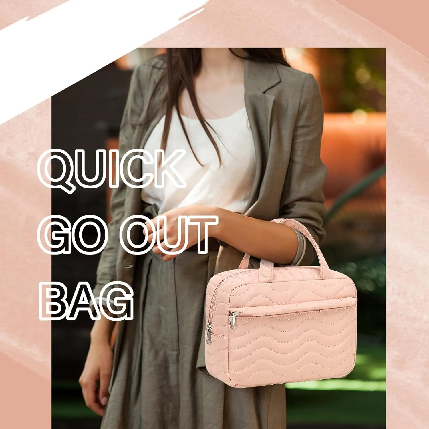 LOIDOU Christmas Gift Makeup Bag for Women Girls Quilted Cosmetic purse Makeup Organizer Bag Zipper Pouch Travel Essentials