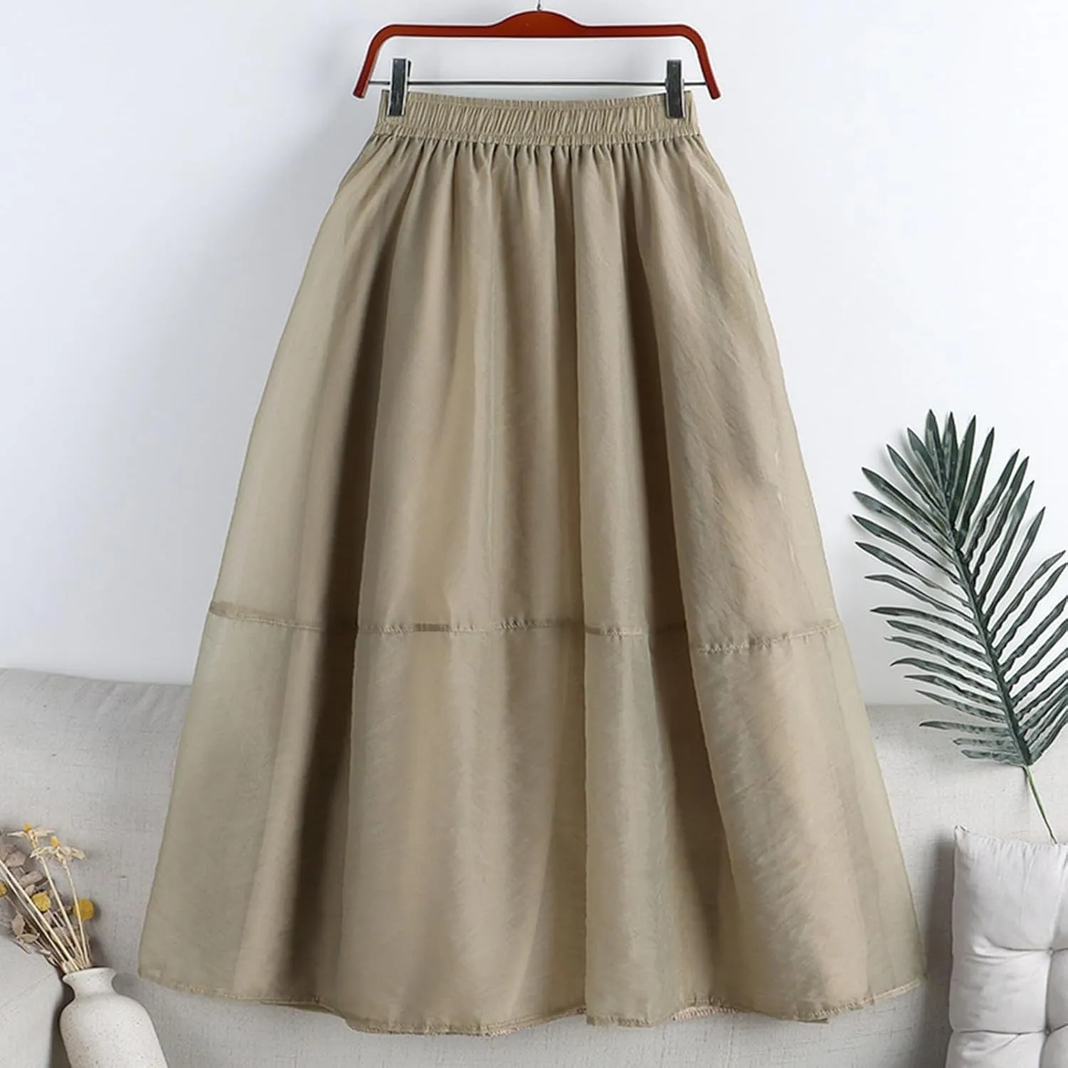 Long Maxi Skirt for Women 2025 Summer Trendy Elastic Waist Layered Skirts Casual Fashion Loose Flowy Beach Skorts