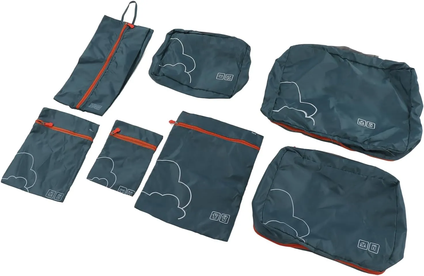 Luggage Packing Bags Waterproof Polyester Travel Packing Cubes for Business Trip (Green)